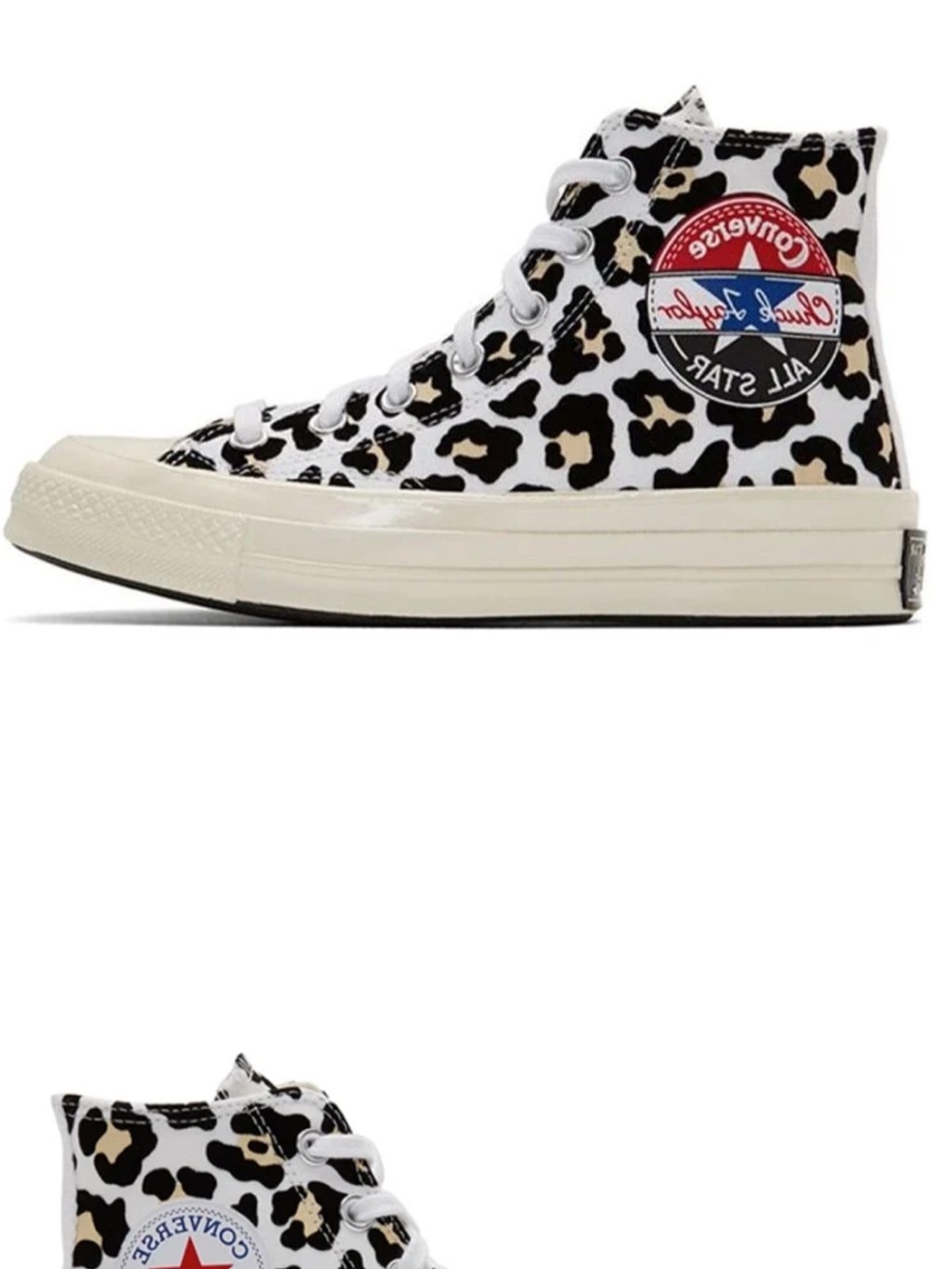 Converse High Top Sneakers - Black & White Leopard Print